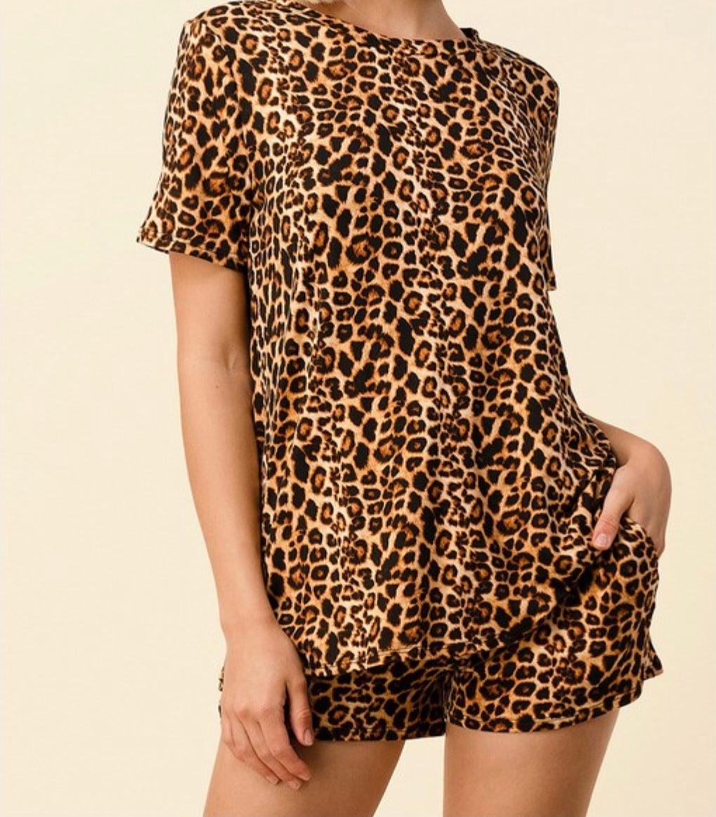 Leopard Lounge Two Piece Set